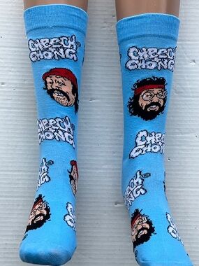 Cheech & Chong Blue Graphic Crew Socks